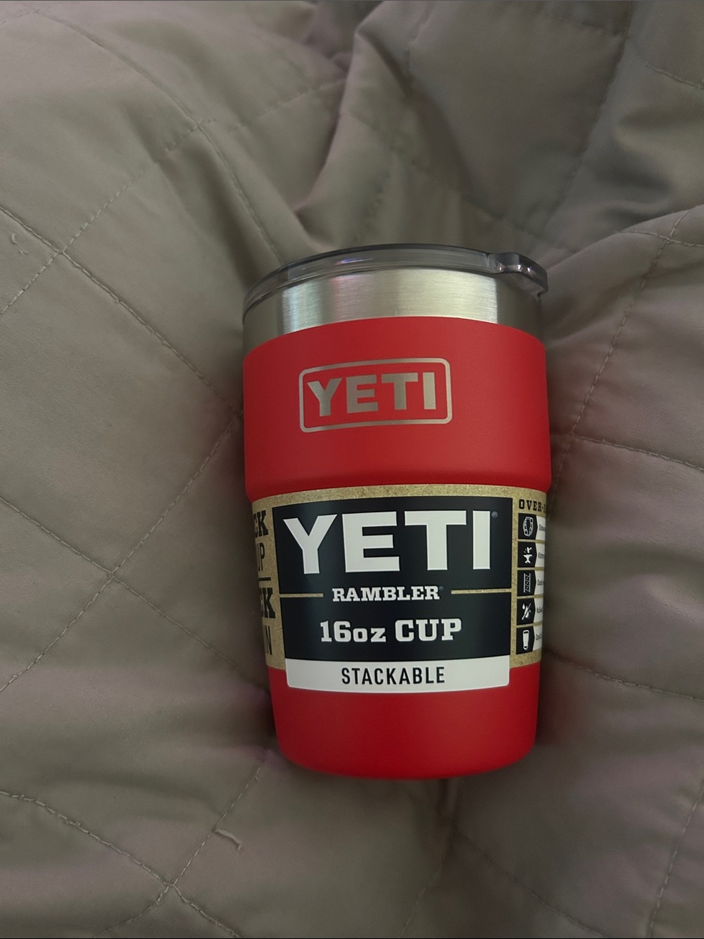 YETI Red Rambler 16oz Cup